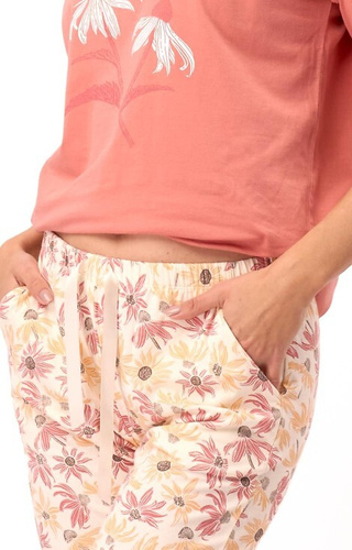 LNS 552 Дамска памучна пижама Key - розова