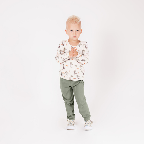 218036 Памучна пижама Yogi Bear Nicol – дълги ръкави, горски десен