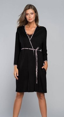 Eila Bis Халат за баня с 3/4 ръкав Италианска мода - леопардов принт