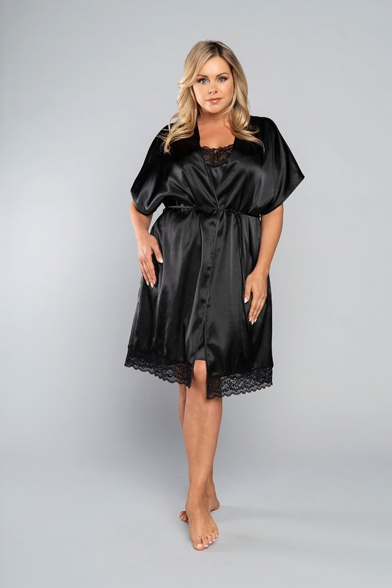 Touch Халат за баня с къс ръкав Италианска мода - черен