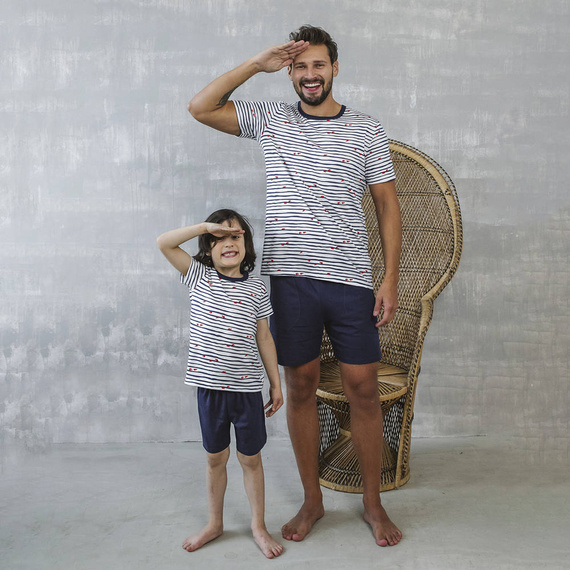 Korfu Пижама за момчета с къс ръкав и панталон Италианска мода - принт/зелено