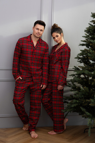 Мъжка пижама Philip Sensis - карирана фланела, цип