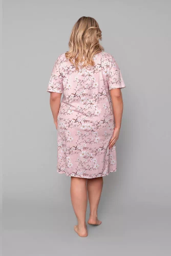 Нощница Alwa с къс ръкав Италианска мода - розов принт