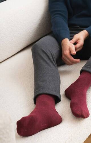 арт.083 Кашмирени мъжки чорапи с кашмир Steven - 003 бордо