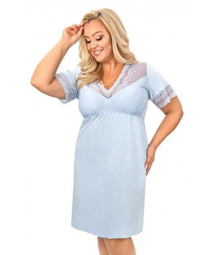 Дамска нощница Linda Donna с дантела | вискоза | деколте V | къс ръкав