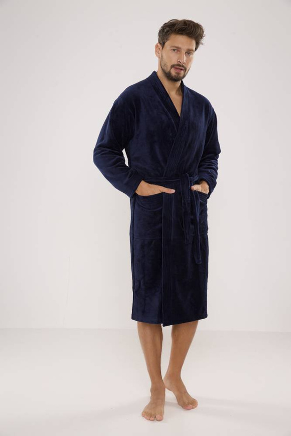 391 Мъжки халат на Hugo De lafense - тъмносин