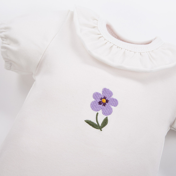 Боди Meadow с къс ръкав Eevi - екрю