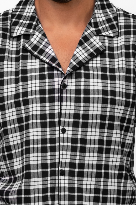 Мъжка пижама Klark - 100% памук, с дълъг ръкав и панталон Италианска мода 