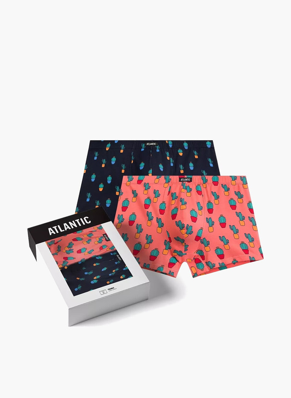 2MHH-005 Мъжки боксерки Atlantic - тъмносини-корал