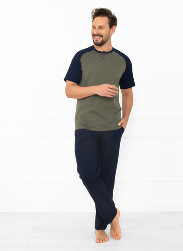 Alexander Italian Fashion мъжка пижама с маслини - памук, поло и панталон