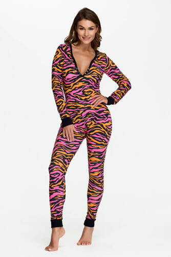 28 Дамски гащеризон Zebra Bonamera, розово и оранжево