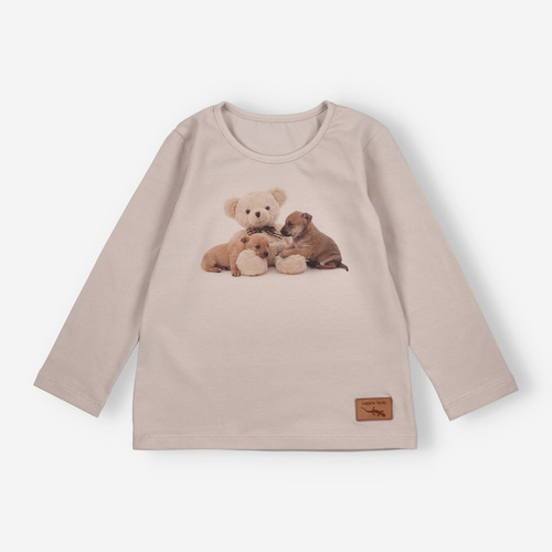 KAR-3005 Блуза с дълъг ръкав Lagarto Verde за момичета, бежова – стилна, памучна, полско производство