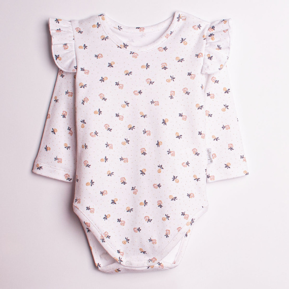 Боди за момиче Nicol 220097 – 100% памук, дълъг ръкав, цветен принт, пеперуди