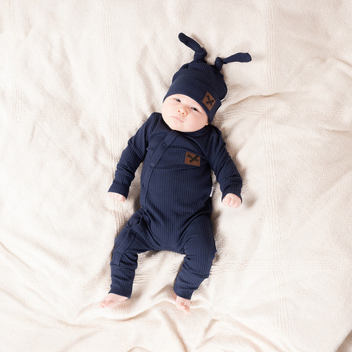 219032 Бебешки гащеризон Willy Nicol - памук, тъмносин, рипсен