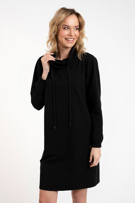 Malmo дамска туника с дълъг ръкав Италианска мода - черна