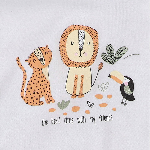 ABN-5265/ECR Боди от органичен памук Wild Animals Nini екрю