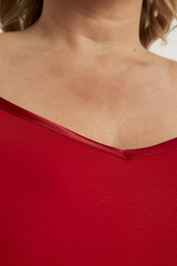 Song Дамска нощница с тясна презрамка Италианска мода - червена