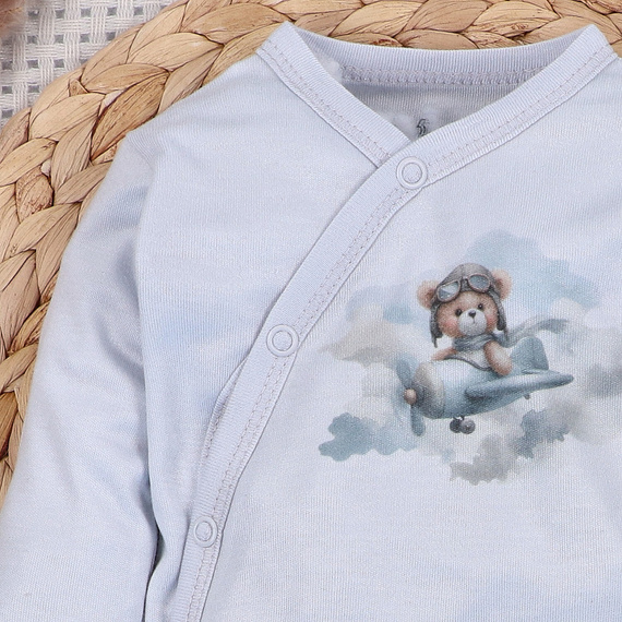 NINI ABN-5743/JSZ боди тип прегърни с 100% бамбук Baby Bear Pilot