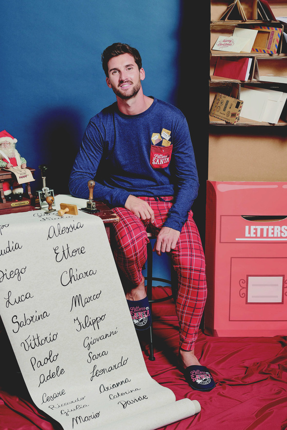 Мъжка пижама Gioew Sorbetto, синя - коледна, карирана, удобна и стилна