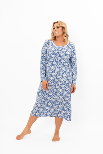 Дамска нощница Boma - дълъг ръкав, памук Италианска мода