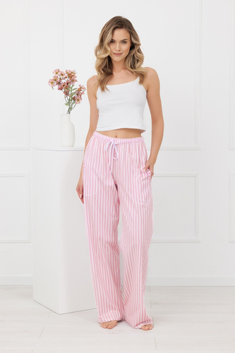 Дамски панталон Faro Italian Fashion 100% памук широк крачол райе