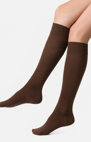 Дамски чорапи до коляното Steven, гладки, арт. 072 - 164 кафяви