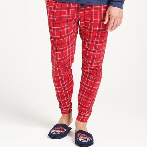 Мъжка пижама Gioew Sorbetto, синя - коледна, карирана, удобна и стилна