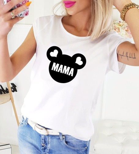 Bluzka dla mamy  "MYSZKA" Moocha biały 
