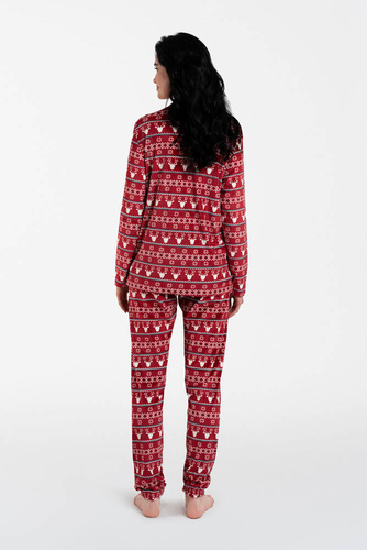 Исландски поларен комплект за жени Италианска мода - бордо принт 