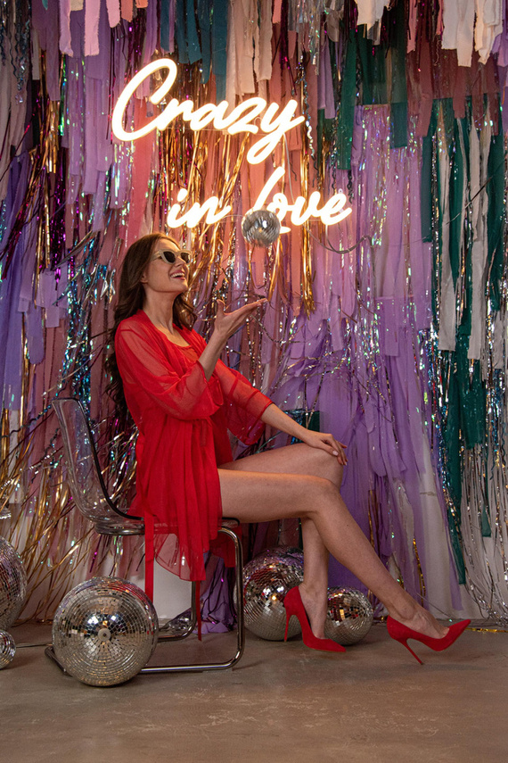 674 Дамски халат Florence Forex - червен