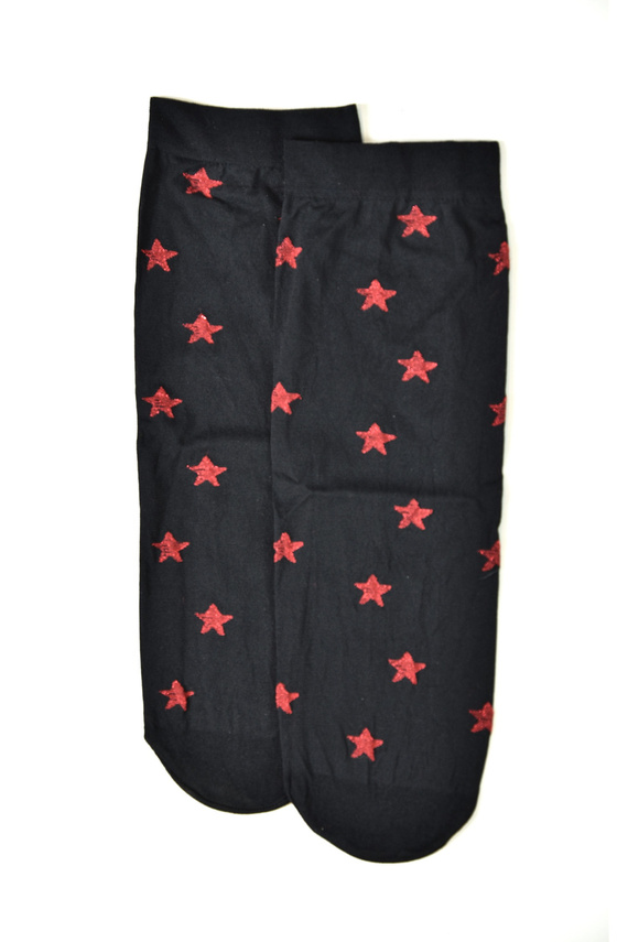 Z 9101 Коледни чорапи Chill 40 den – дамски коледни чорапи със звезди, черни