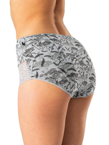 Дамски слипове Key LPF 578 сиво черни – памучни удобни по 2 броя в опаковка