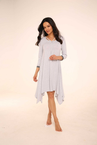 439 Nice De Lafense нощна рокля - женствена елегантност и комфорт за сън - светъл меланж