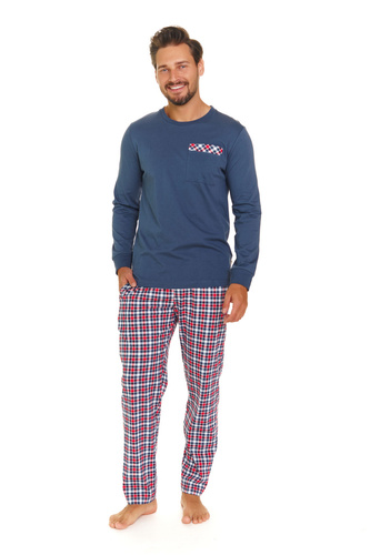 7147 Мъжка пижама Doctor Nap - наситено синьо
