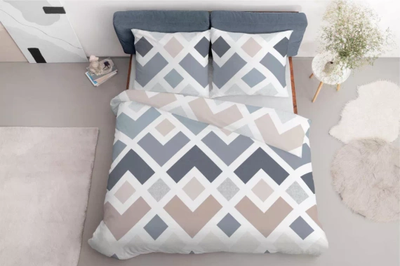 5026 A Detexpol geometry микрофибърно спално бельо синьо