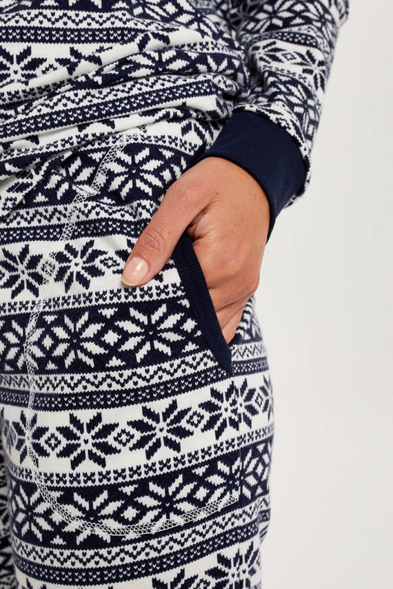 Alaska Дамска пижама с дълъг ръкав и дълъг панталон Италианска мода - принт/зелено