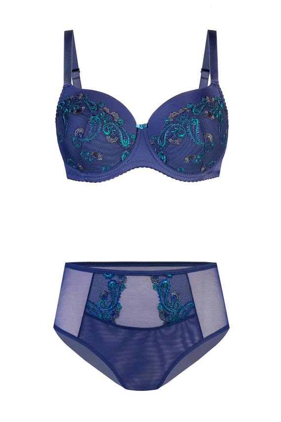 VB-474 Biustonosz full cup Vena – pełne miseczki i koronka Vena granat-zielony