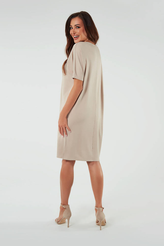 Дамска туника с къс ръкав Soler Италианска мода - бежова 