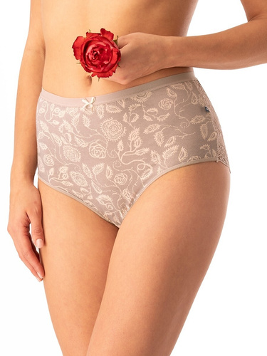 Дамски памучни слипове Key LPF 590 бежови - 2 броя в кутия, дантела отзад