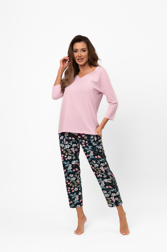 Дамска памучна пижама Marisal - 3/4 блуза, 7/8 панталон Италианска мода  