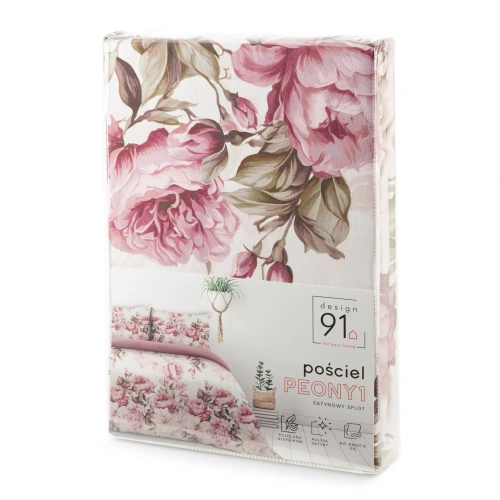 Спално бельо Peony1 Design 91 с цветя двулицево меко с цип