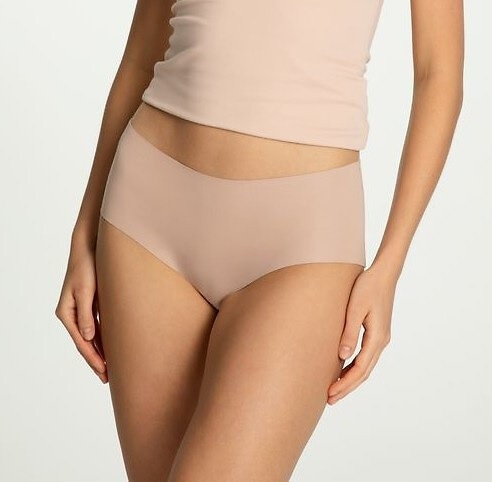 Дамски памучни слипове Julimex Cotton Mood Maxi, бежови - безшевни, гладки, висока талия