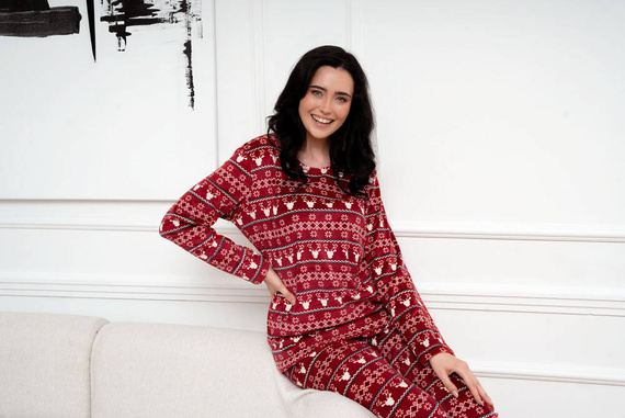 Исландски поларен комплект за жени Италианска мода - бордо принт 