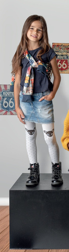 DR 2423 Момичешки чорапогащник Felinka Knittex bianco