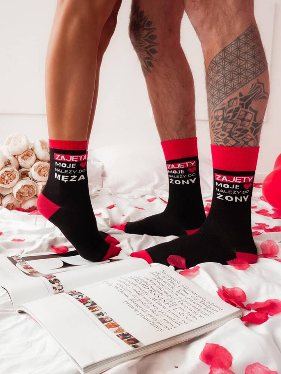 0125-016 Мъжки чорапи Valentine's Day Милена - черни