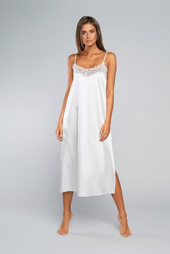 Докосване на нощницата с тясна презрамка, дълга Italia Fashion - екрю