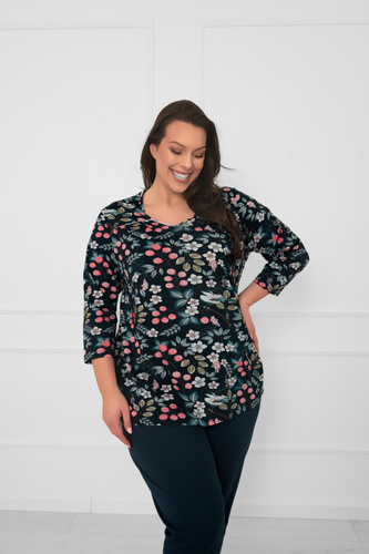 Дамска памучна пижама Lucja 3/4 ръкав и панталон Италианска мода  