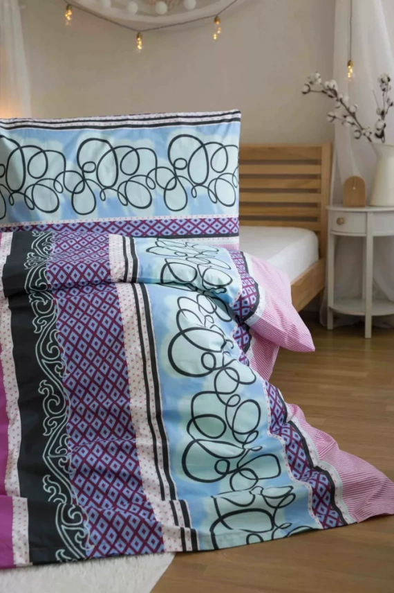 Purple Spin Cotton спално бельо от Jerry Fabrics розово