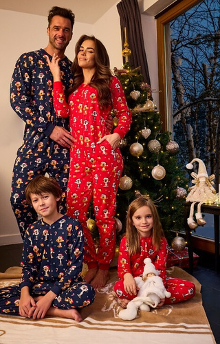 786/473 Дамски гащеризон Dog 3 Cornette – червен, коледен, памучен