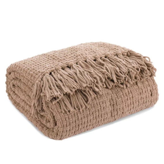 Сузи Одеяло, кувертюра, тъкани с ресни, европердета, бежово